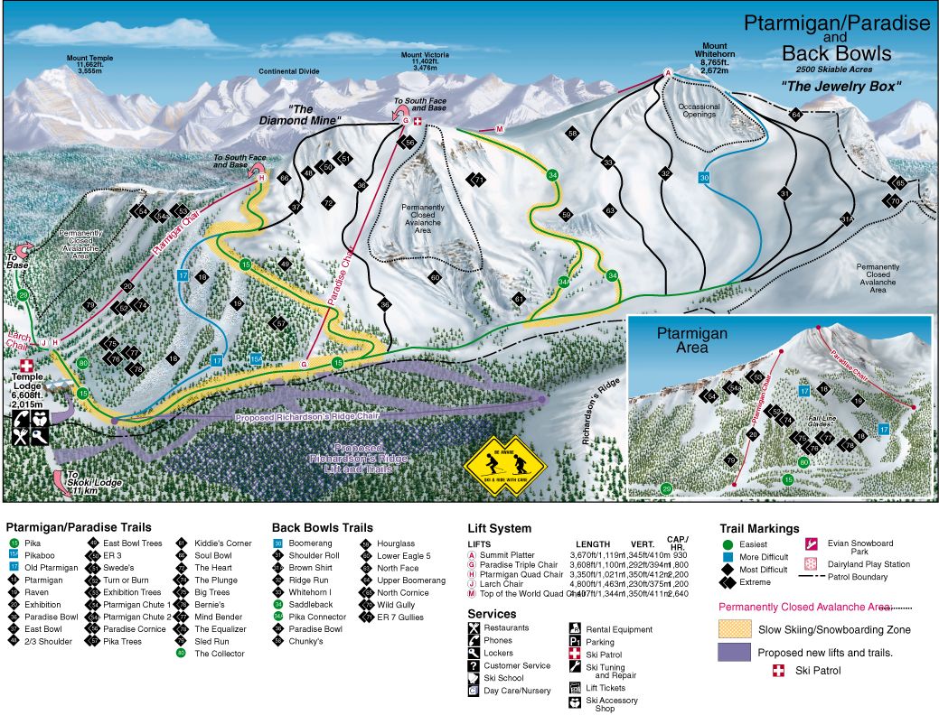 Lake Louise  
Back Bowls Trail Map